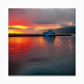 Sunset At The Pier Canvas Print