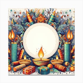 Diwali Greeting Card 14 Canvas Print