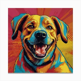 Happy Puppy Pop Art Canvas Print