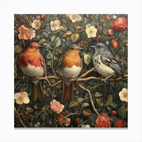 Birds On A Branch Art 6 Canvas Print