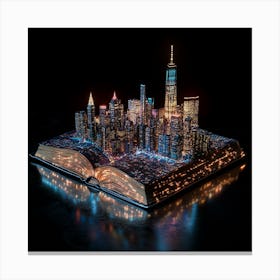 3D New York City in the book 1 Canvas Print