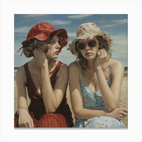 Sisters By the Sea 2 Canvas Print