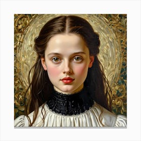 Girl With Black Hair Canvas Print