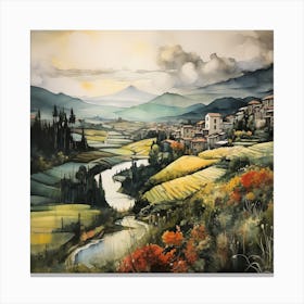 Astral Tuscany: Abstract Depths of Italian Beauty Canvas Print