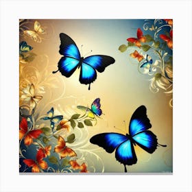 Blue Butterflies 1 Canvas Print