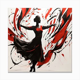 Graceful Flamenco Dancer Sumi-e Wall Art Elegant Ink Brush Painting Stampe su tela