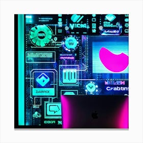 A Vibrant Digital Collage Showcasing The Array Of Popular Apps And Channels Used In Modern Marketing (1) Canvas Print