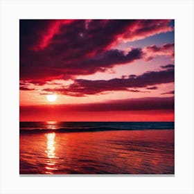 Sunset On The Beach 663 Canvas Print