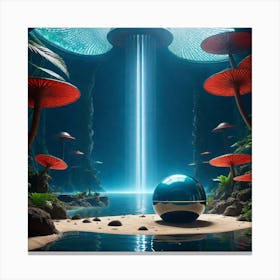 Blue Ball In A Forest Canvas Print