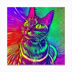 Psychedelic Cat 2 Canvas Print