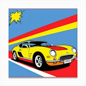 Retro Vehicle in High-Speed Pop Aesthetic Canvas Print