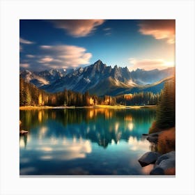 Sunrise Over Lake 11 Canvas Print