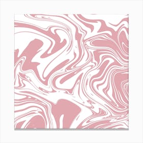 Liquid Contemporary Abstract Light Pink and White Swirls - Retro Liquid Swirl Lava Lamp Pattern Canvas Print