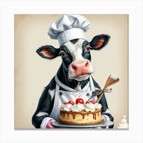 Chef Cow 8 Canvas Print