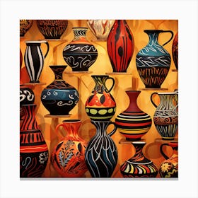 Colorful Vases 3 Canvas Print