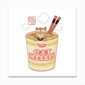 Instant Cat Noodles Canvas Print