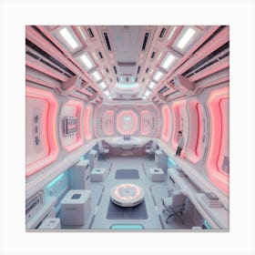 Futuristic Space Station Interior Canvas Print