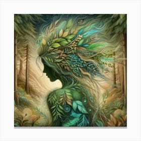 Woman In The Forest 2 Canvas Print