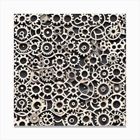 Background Of Gears Canvas Print