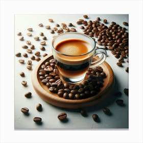 Coffee Cup With Coffee Beans 2 Canvas Print
