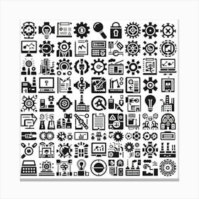 Industrial Icons Set Canvas Print