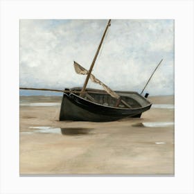 Boat On The Beach Canvas Print