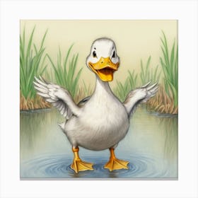 Duck In Water 7 Canvas Print