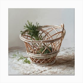 Basket Of Herbs 2 Canvas Print