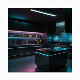 Futuristic Kitchen Canvas Print