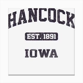 Hancock Iowa Ia Vintage State Athletic Style Canvas Print