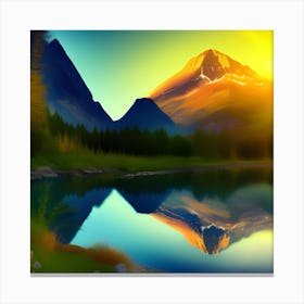 Sunset In The Mountains Canvas Print