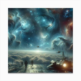 Spaceships In Space Canvas Print