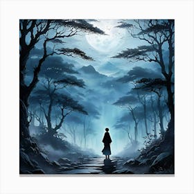 Moonlight In The Woods Canvas Print