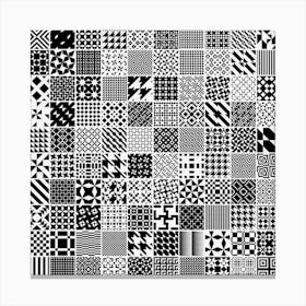 Black And White Geometric Patterns Canvas Print