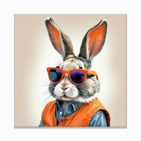 Rabbit In Sunglasses 14 Canvas Print