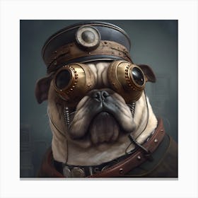 Steampunk Pug 2 Canvas Print