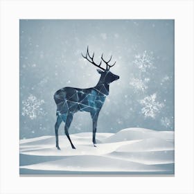 Deer In The Snow, Rein deer, Christmas deer art, Christmas vector art, Vector Art, Christmas art, Christmas Canvas Print