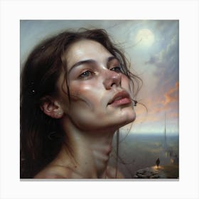 Girl In The Night Canvas Print