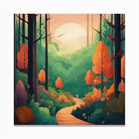 Majestic Forest Beautiful Nature Scene 3 Canvas Print