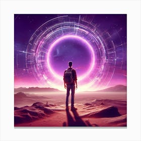 Man Standing In A Desert Canvas Print