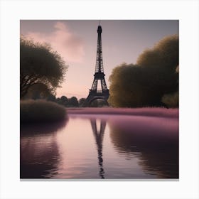 Eiffel Tower Panoramic Landscape Canvas Print