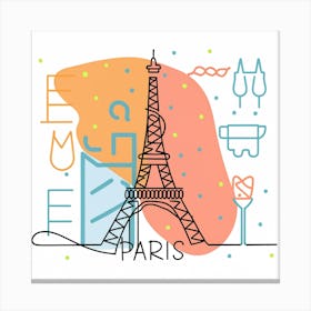 Paris Eiffel Tower 12 Canvas Print