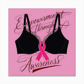 Women Breast Cancer Awareness background in Pink Ribbon international symbol for month October clipart and poster clipart and wall art 30 Canvas Print