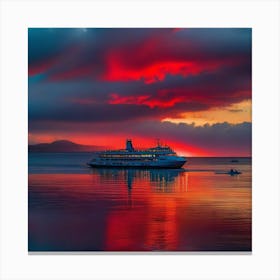 Sunset Cruise Ship 25 Canvas Print