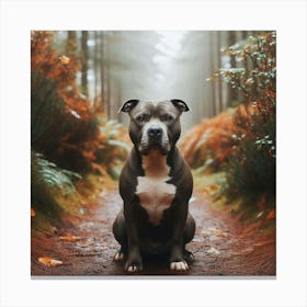 Pit Bull in the Park 3 Print Canvas Print