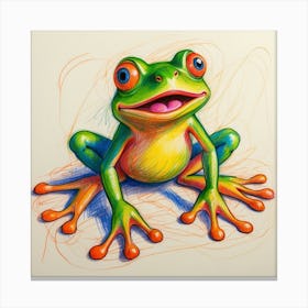 Frog Drawing 4 Canvas Print