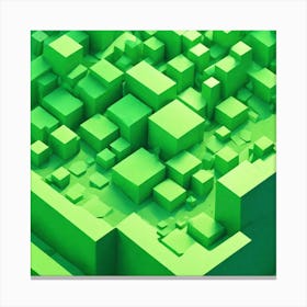 Green Cubes Canvas Print