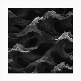 Waves In Black And White Canvas Print