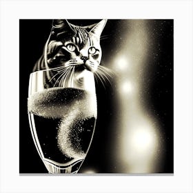Cat In A Glass Cat inside a wine glass Canvas Print