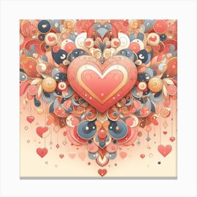 Valentine's Day, heart pattern Canvas Print